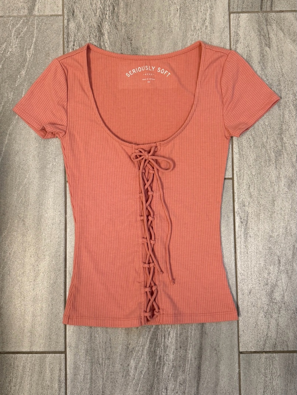 Aeropostale Seriously Soft Tie Detail Top